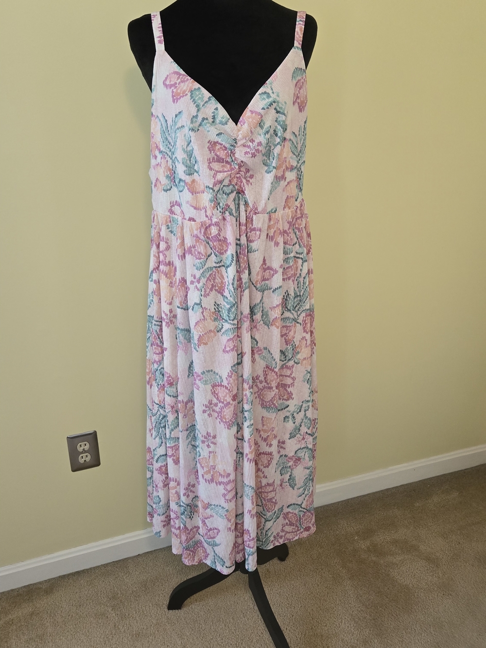 NWT Torrid Pink, Teal & Peach Floral Maxi Dress
